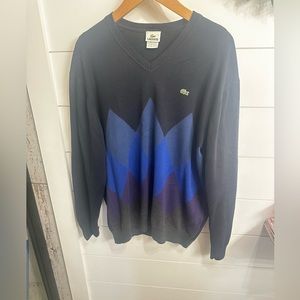 Lacoste men’s Ater size 2X Chevron pattern, navy with gray